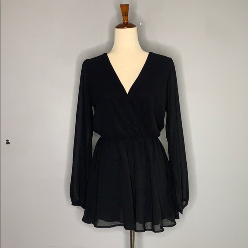 Final Touch Sheer Black romper - Picture 2 of 7